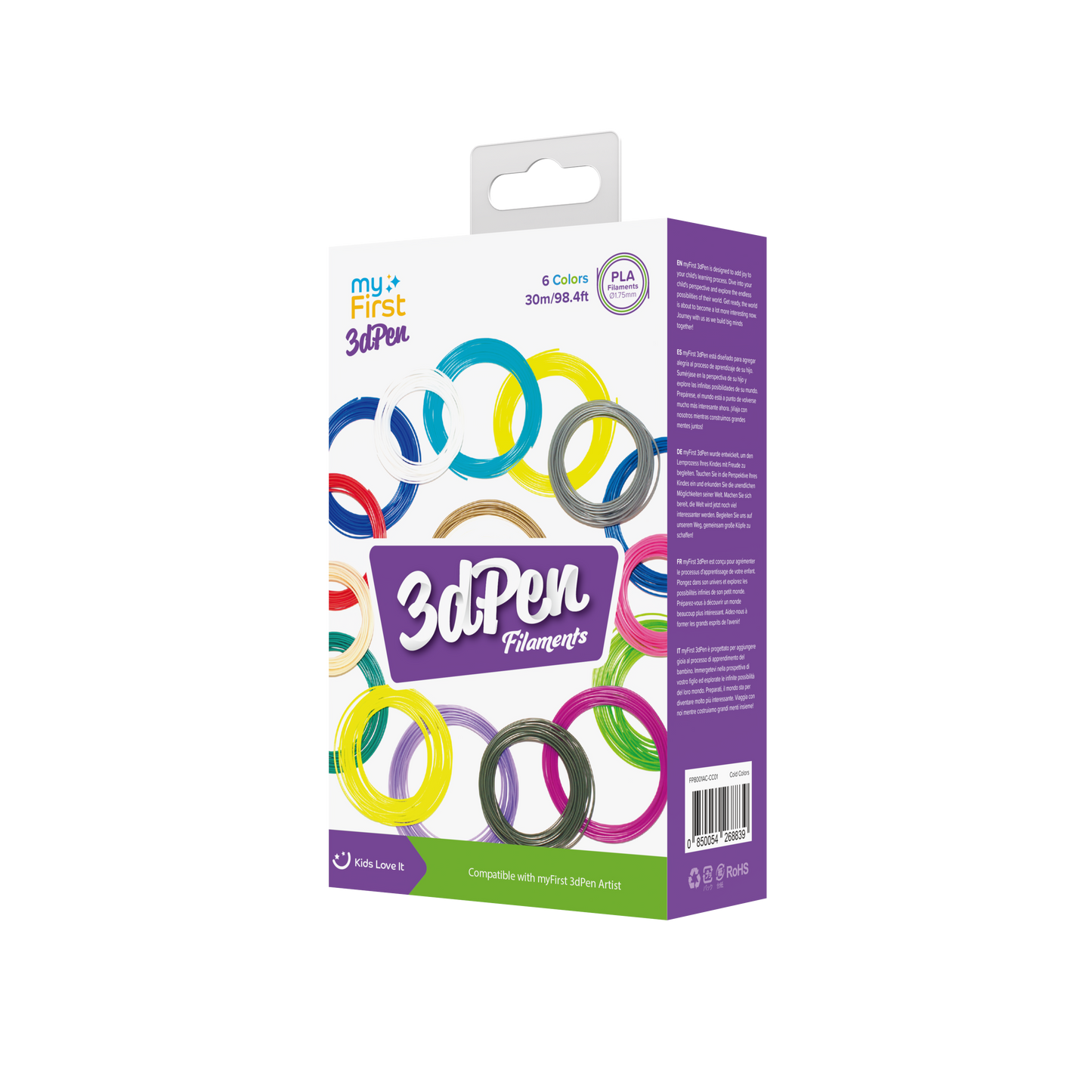 Filament Refill for myFirst 3dPen Artist with 6 colors