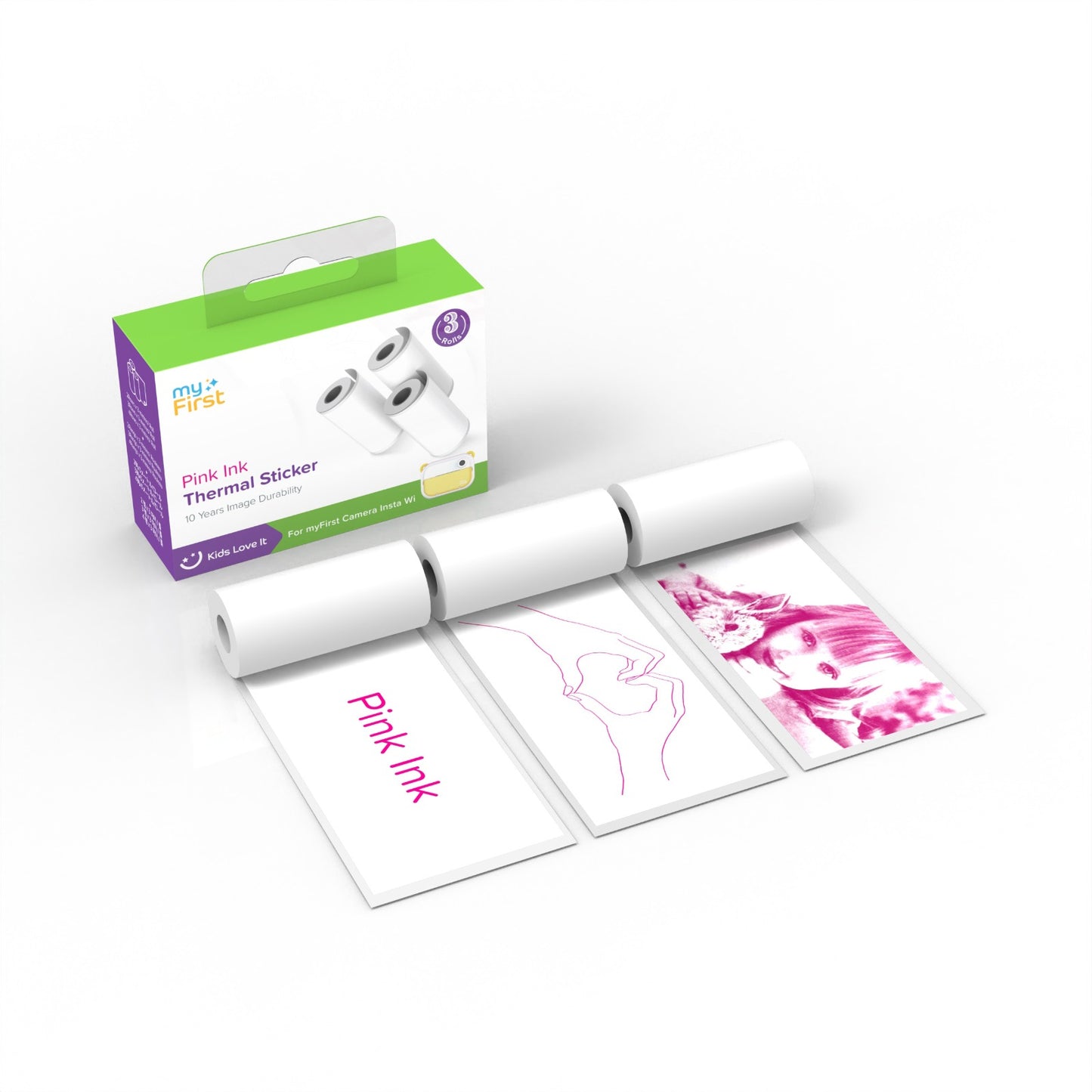 Thermal Sticker White with Pink Ink for myFirst Camera Insta 2/Insta Wi/Insta 20